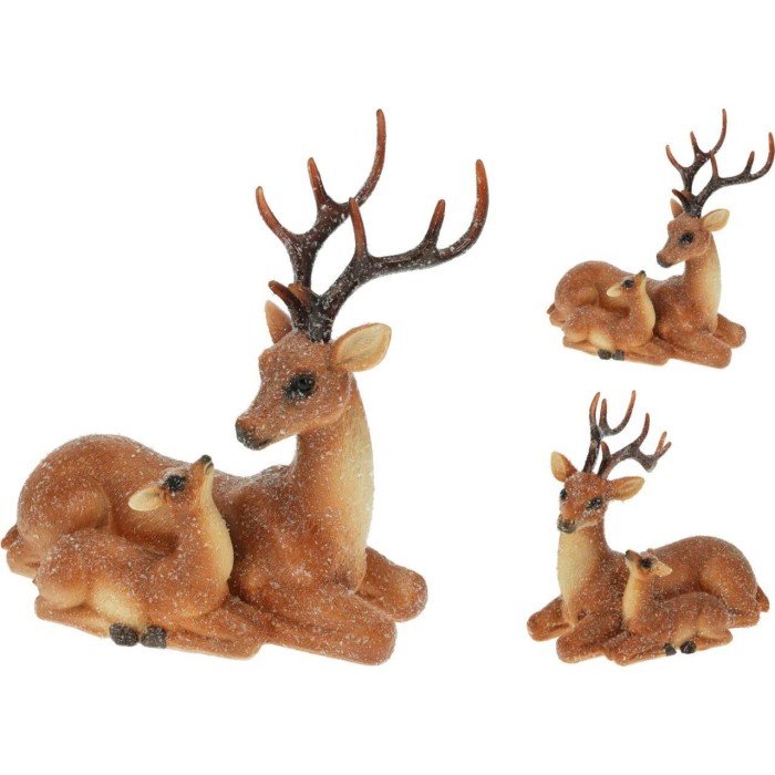 COPPIA RENNE RESINA 20CM 2ASS